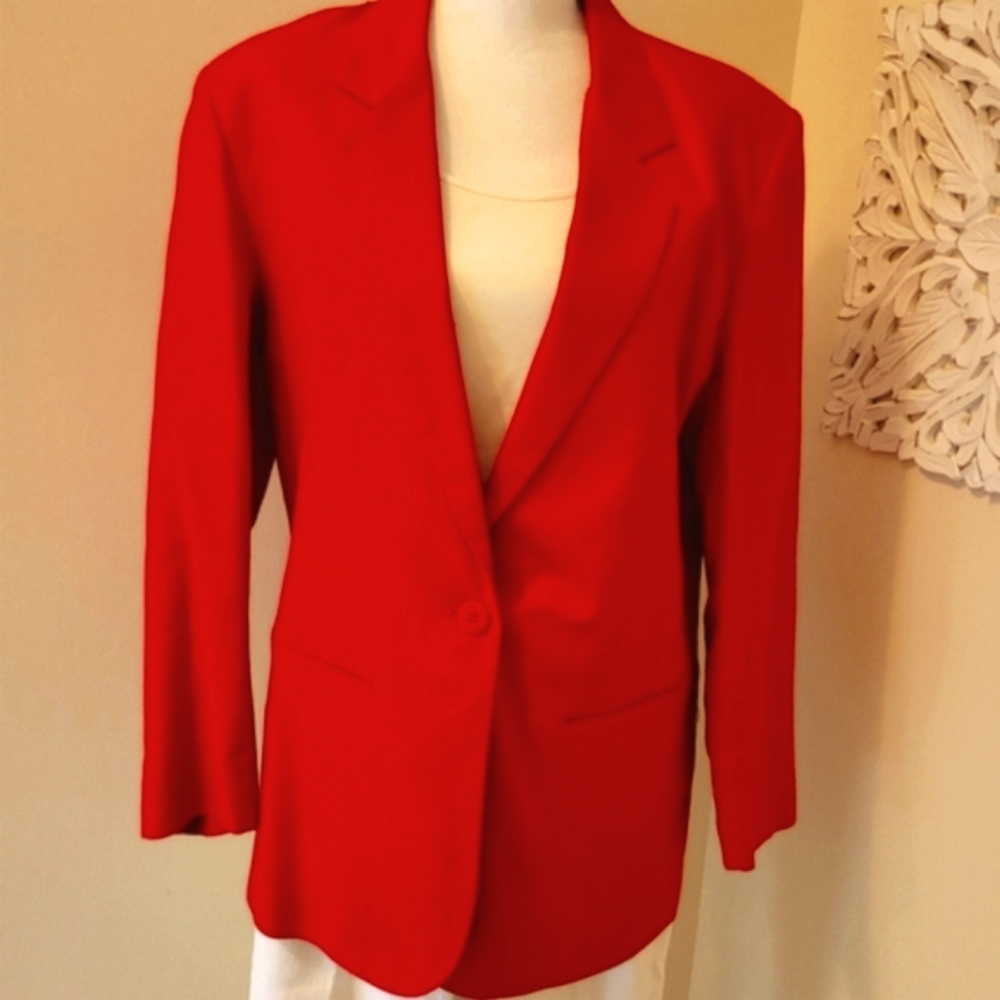 Carol Horn sz8 Red Linen Blazer